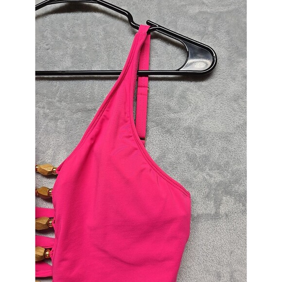 Rod Beattie Bleu Swimwear for Women Size 10 Pink With Beaded Accents Adjustable - Picture 3 of 11